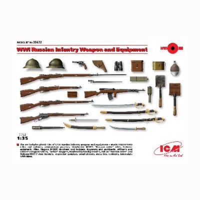 Maquettes armes : set d'armes et équipement armée russe 1ère guerre mondiale icm