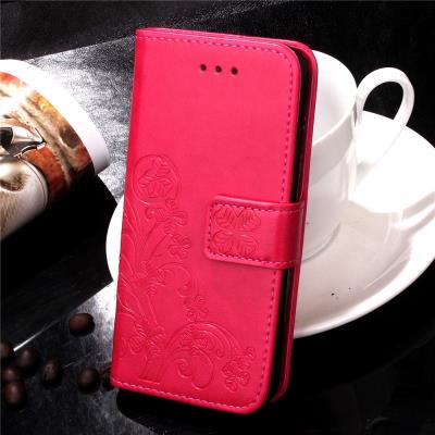 Etui en PU Imprint Fleur pour iPhone 7 4.7 - Rouge