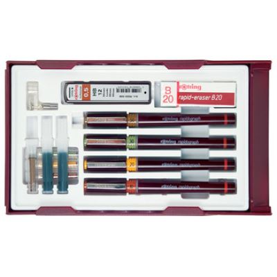 rotring rotring combi kit rapidograph college set noir