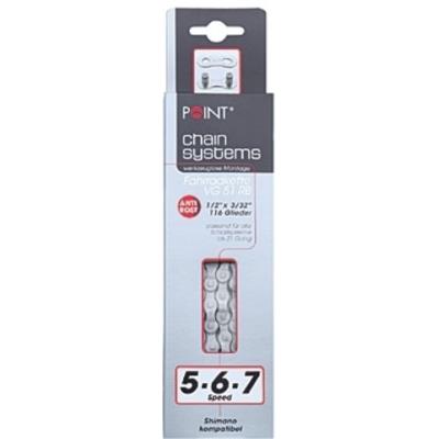 Point 10105101 chaîne 1 2 x 3 32 traitement anticorrosion 116 maillons 7 vitesses gris