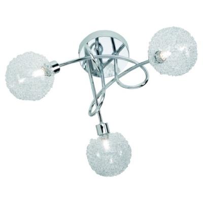 Reality Leuchten R61323006 Plafonnier Halogène 3 Ampoules Culot G9 Verre Et Aluminium Chromé