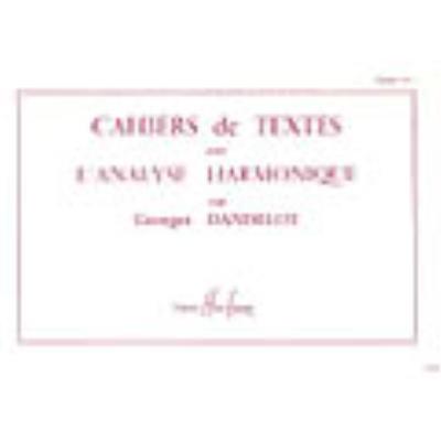 Méthodes et pédagogie LEMOINE DANDELOT GEORGES - CAHIERS DE TEXTES L'ANALYSE HARMONIQUE VOL.1 Formation musicale - solfège