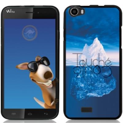 Coque Souple en gel noire pour Wiko Lenny avec impression Motifs Touché Coulé