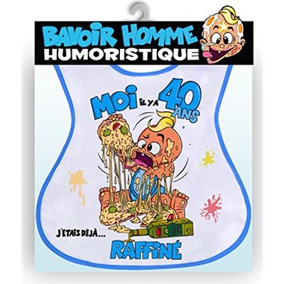 surprisezvous REF-BAVH04 – 1 Bavoir Anniversaire 40ans – Cadeau Homme
