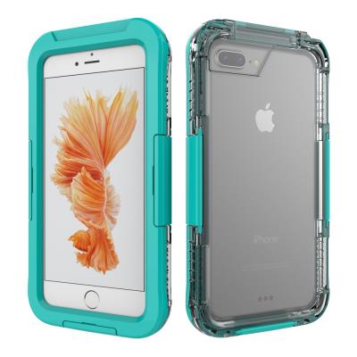 Coque silicone Fingerprint Identification IP68 étanche pour iPhone 7 plus 5.5 pouces - Cyan
