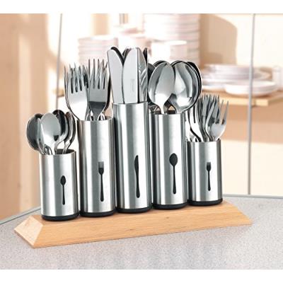 Esmeyer 610-217 porte-couverts avec 5 pots fixes inox 12 couteaux, 12  fourchettes, 12 cuillères, 12 cuillères à café et 12 fourchettes à dessert  - Ustensile de cuisine - Achat & prix