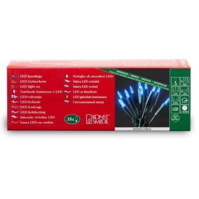 KONSTSMIDE 6302-400 MINI GUIRLANDE 35 LED BLEU RETRO DESIGN + CÂBLE VERT 230 V