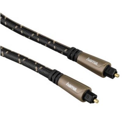 Hama-câble audio à fibre optique, odt (toslink) mâle, fiches métalliques, 0,75m