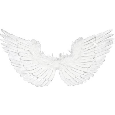 Paire d'Ailes à Plumes Blanches et Argent