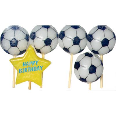5 Bougies anniversaire ballons foot Taille  Unique
