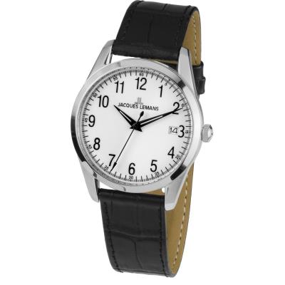Jacques Lemans 1-1769B Montre Homme Bracelet Cuir