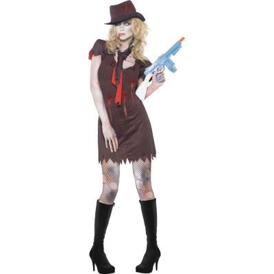 Déguisement zombie gangster sexy femme Halloween Small