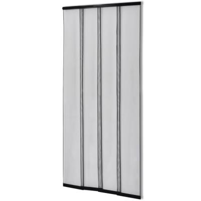 vidaXL Moustiquaire rideau à 5 bandes 220 x 100 cm Noir polyester