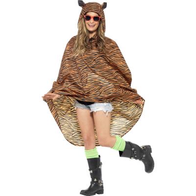 Poncho tigre adulte taille unique