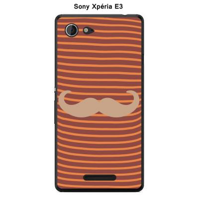 Coque Sony Xpéria E3 - Marinière Moustache - 4 Toasted Almond