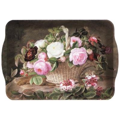 R2S 531DER PLATEAU PANIER FLEURI PLASTIQUE 32 X 22 CM