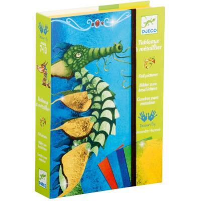 Kit de dessin Djeco Tableaux à métalliser Dragons pour enfants de 7 à 13 ans