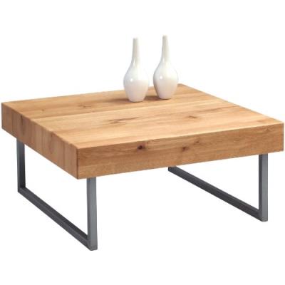 Hometrends4you 266222 table basse en chêne massif huilé 75 x 35 x 75 cm