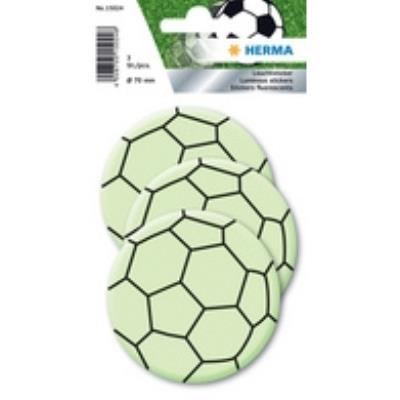 Herma leuchtsticker fuáball maxi aus kunststoff, selbstklebend, rckstandsfrei wieder abls- bar, mehrfach verwendbar, leuchten