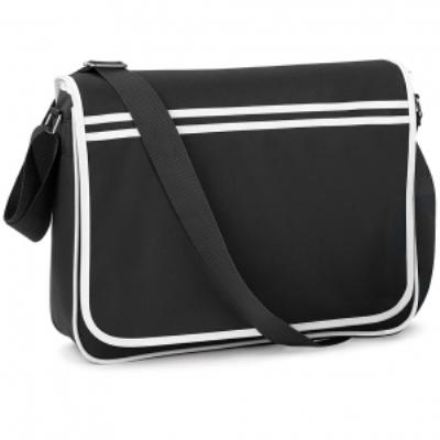 Sac sacoche bandoulière étudiant - loisirs - RETRO MESSENGER - BG71 - noir