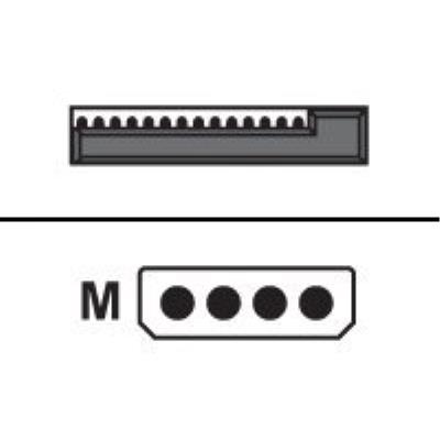 Equip - Netspanningsadapter - 4-PIN interne voeding (M) naar SATA-voeding (M) - 15 cm - zwart, geel, rood
