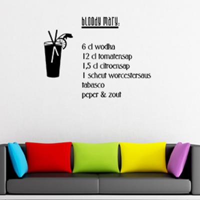 Pick and Stick Sticker Mural déco Bloody Mary - 30 x 40 cm, Noir