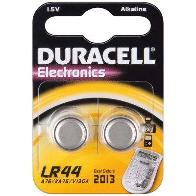 2 piles lr44 357, 4276, a76, lr1154, v13ga duracell