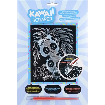 Tableau scraper à  gratter argent kawaii pandas joueurs - scraper