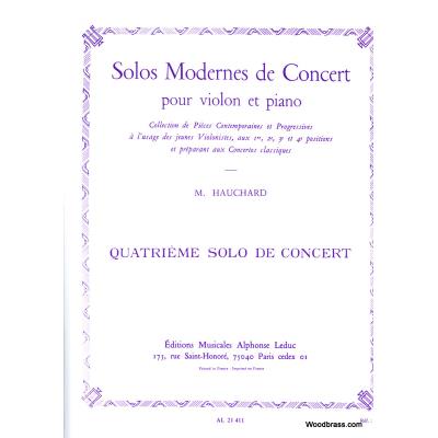 Partitions classique LEDUC HAUCHARD M. - SOLO MODERNE DE CONCERT N04 LA MINEUR (1ERE POSITION) - VIOLON ET PIANO Violon