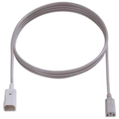 Bachmann kaltgeräteverlängerung c14 c13, 3 m, gris - 356.975, extension h05vv-f3g1mm², unverpackt, seite 1  kaltgeräteprise mâle