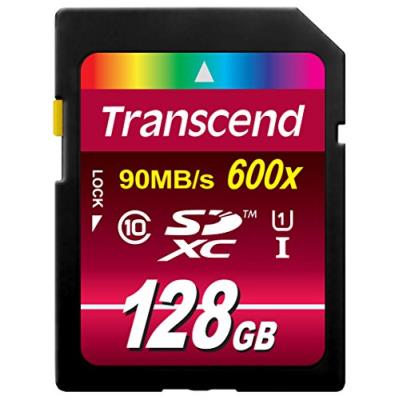 Transcend 128 go carte mémoire sdxc classe 10 uhs-i 600x ts128gsdxc10u1
