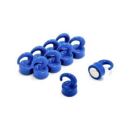 Magnet Expert Lot De 10 Mini Crochets Magnétiques En Plastique Force 1 Kg Bleu 12 X 20 Mm