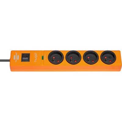 Hugo! - socle 4 prises orange 2m h05vv-f 3g1,5 - parasurt. 19.500a