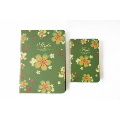 NOVAGO Lot de 2 Blocs Notes motif fleuri ( Vert )