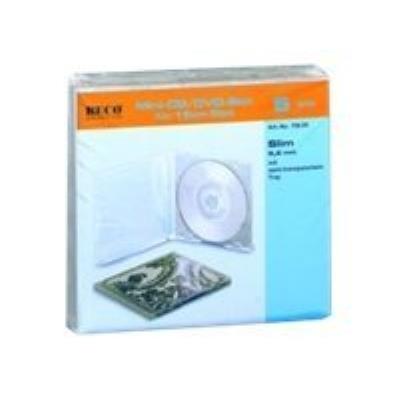 BECO - CD jewel case voor opslag -capaciteit: 1 mini-CD/DVD - transparant, semi-transparant (pak van 5)
