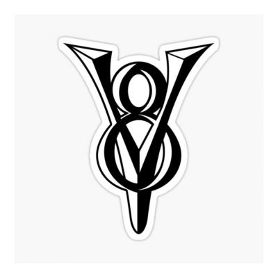 sticker logo v8 ford noir et blanc 9x 7cm autocollant voiture