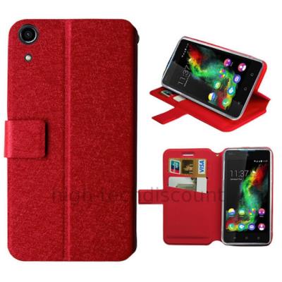 Housse etui coque pochette portefeuille pour Wiko Rainbow Lite 4G  - ROUGE