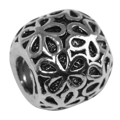 Perle métal fleur - ø 11 mm - Argenté - Rayher