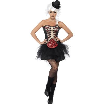 Déguisement squelette poitrine ouverte femme Halloween Medium