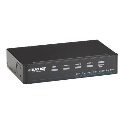 Black Box DVI-D Splitter with Audio and HDCP, 1 x 4 - video/audiosplitser - 4 poorten