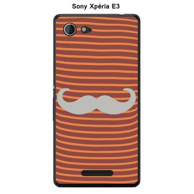 Coque Sony Xpéria E3 - Marinière Moustache - 4 Glacier Gray
