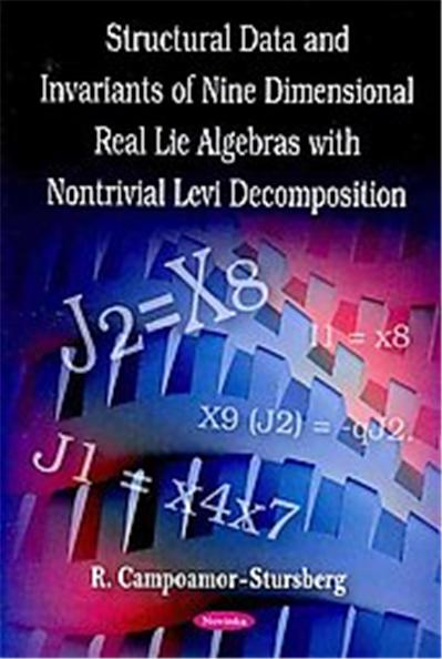 Structural Data and Invariants of Nine Dimensional Real Lie Algebras with Nontrivial Levi Decomposition