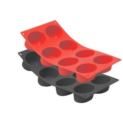 DE BUYER-MOUL FLEX-1971.01-MOUL ' FLEX NOIR PLAQUE DE 8 GATEAUX OVALES