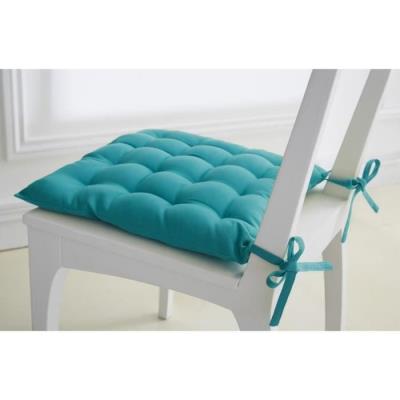 Assise matelassée 40/40 coton tissé teint Mer Sud