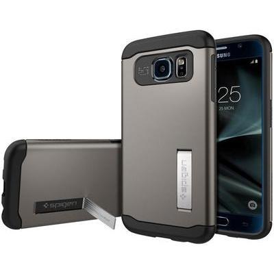 Spigen Slim Armor - Achterzijde behuizing voor mobiele telefoon - polycarbonaat, thermoplastic polyurethaan (TPU) - staalgrijs - voor Samsung Galaxy S7