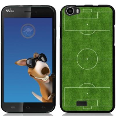 Coque Souple en gel noire pour Wiko Lenny avec impression Motifs terrain de football