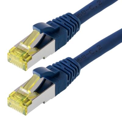 Patchcable s ftp (pimf) cat 6a bleue 1m - patchcable avec schmalem knickschutz helos 118077