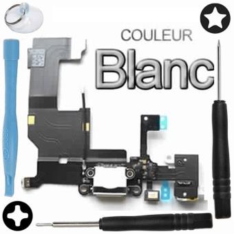 Nappe Connecteur Charge + Micro Pour IPhone 4 – Blanc – Neuf Avec Outils