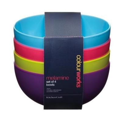 KITCHEN CRAFT COLOURWORKS BOL MÉLAMINE 15 CM LOT DE 4