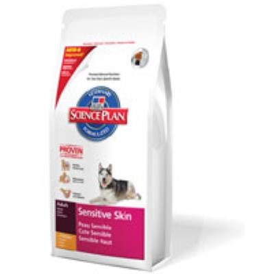 Hill's science plan - adult sensitive skin au poulet - 12 kg